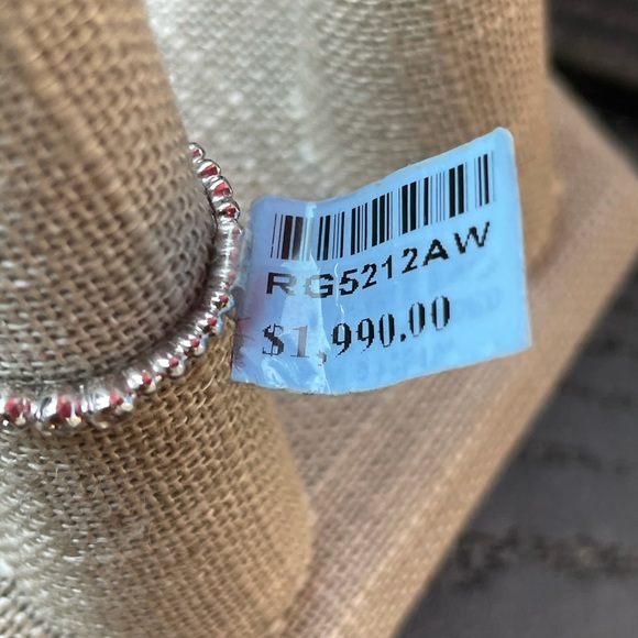 NWT 14k white gold stackable diamond beaded eternity band ring 0.20ctw - Picture 6 of 7